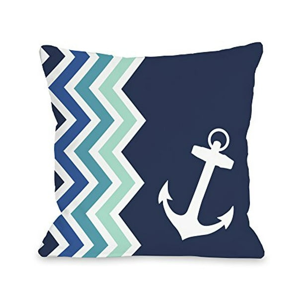 One Bella Casa Love Chevron Throw Pillow w/Zipper by OBC White/Black 18x 18 One Bella Casa Love Chevron Throw Pillow w/Zipper by OBC White/Black 18x 18